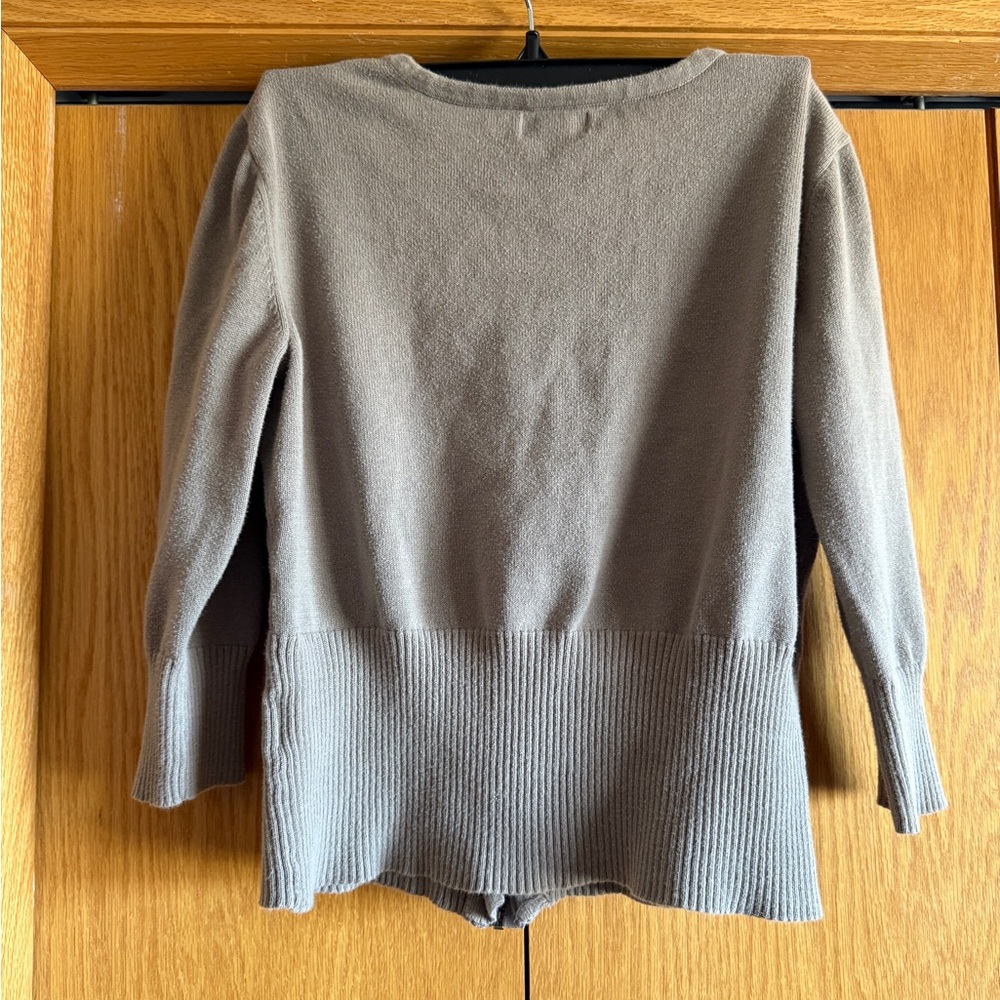 ELLE Gray Ruffle Sweater - Picture 3 of 4